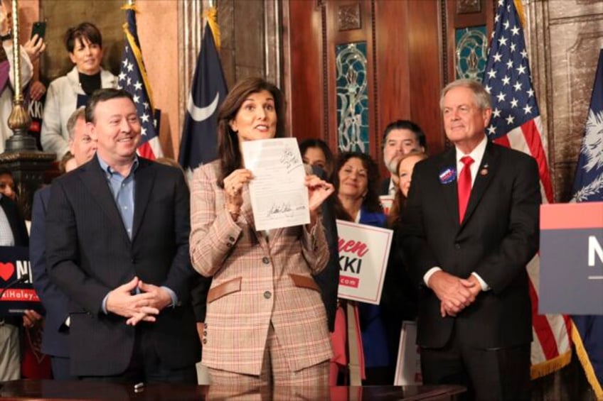 nikki haley formally enters her home state primary as she tries to pull closer to donald trump