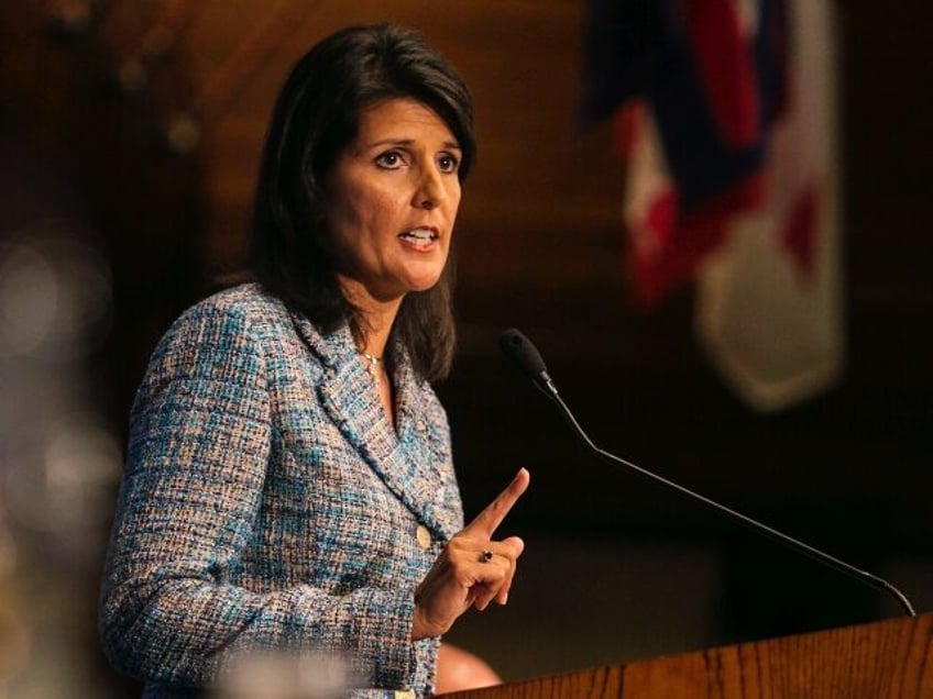 UNITED STATES - September 2: South Carolina Gov. Nikki Haley speaks during a luncheon on her "Lessons from the New South," at the National Press Club in Washington, Wednesday, September 2, 2015. (Photo By Al Drago/CQ Roll Call)