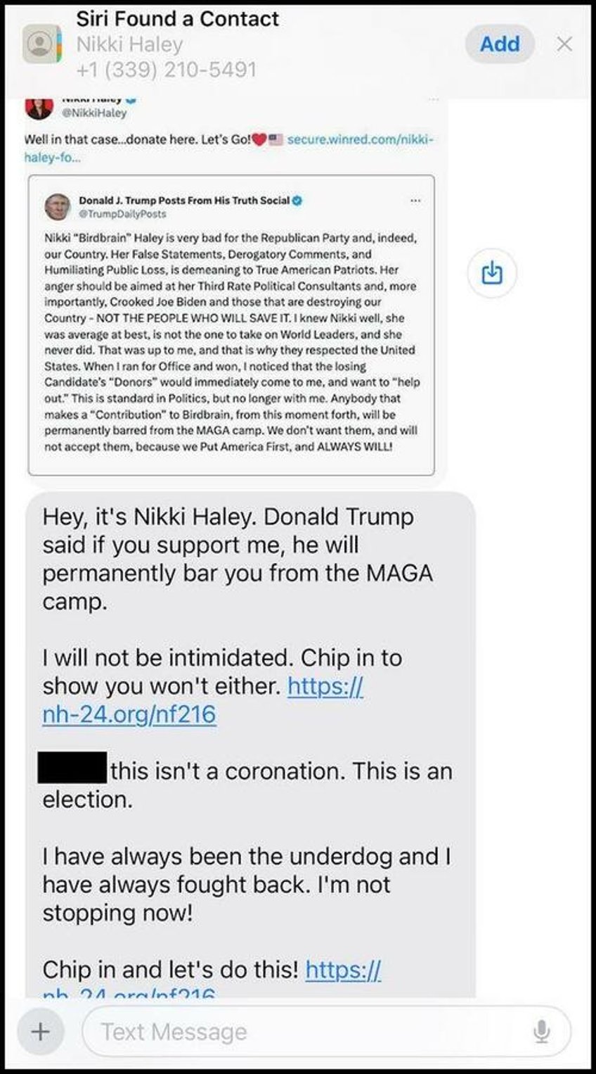 nikkis haley mary begging democrats for money after trump threatens donors