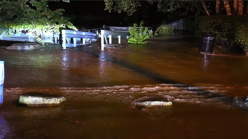 A flooded street in New Jersey