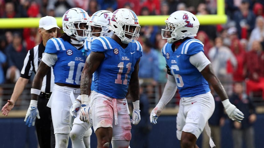 Ole Miss celebrating