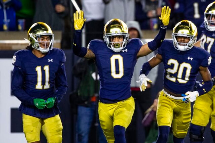 no 21 notre dame harasses caleb williams and hands no 10 usc first loss in 48 20 drubbing