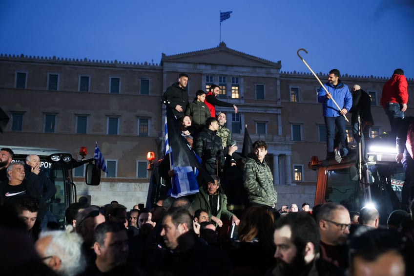 no farmers no food greek tractor protests head to parliament