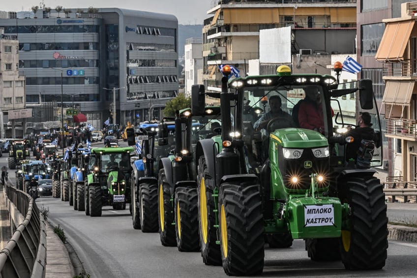 no farmers no food greek tractor protests head to parliament