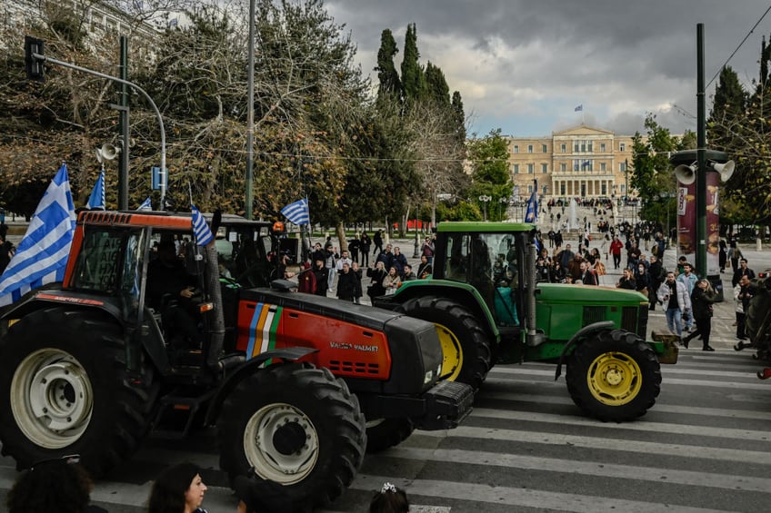 no farmers no food greek tractor protests head to parliament