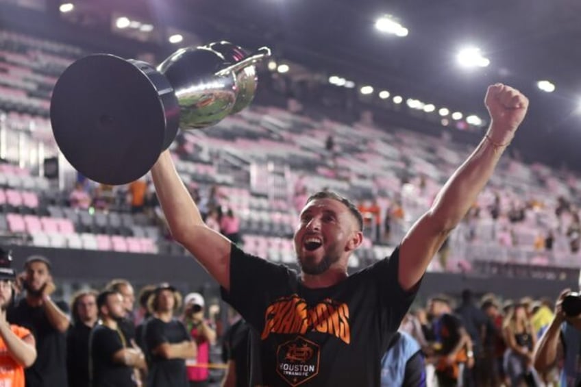 Hector Herrera of the Houston Dynamo celebrates after winning the 2023 U.S. Open Cup Final