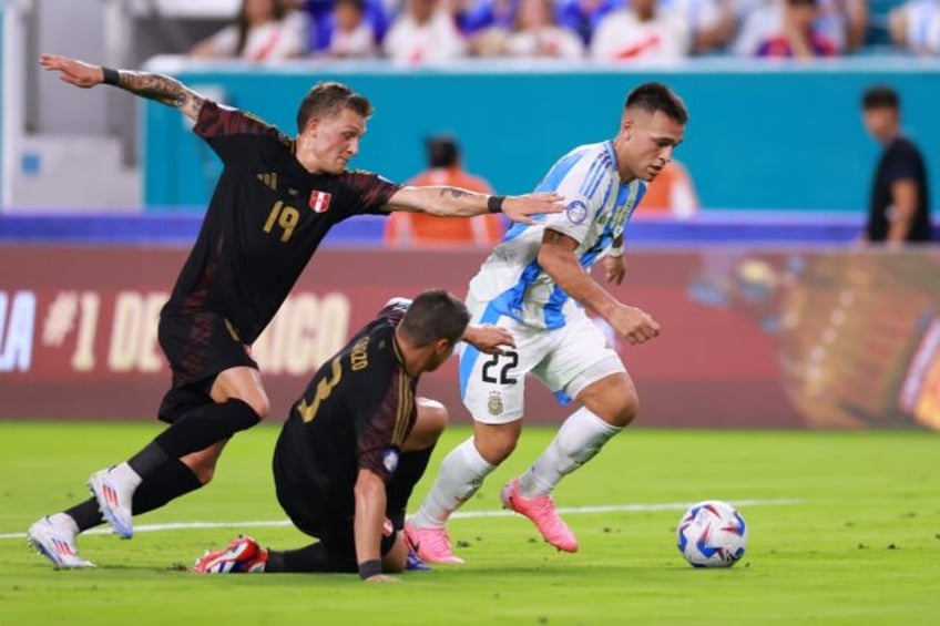 Lautaro Martinez torments Peru's defence during Argentina's 1-0 Copa America victory on Sa