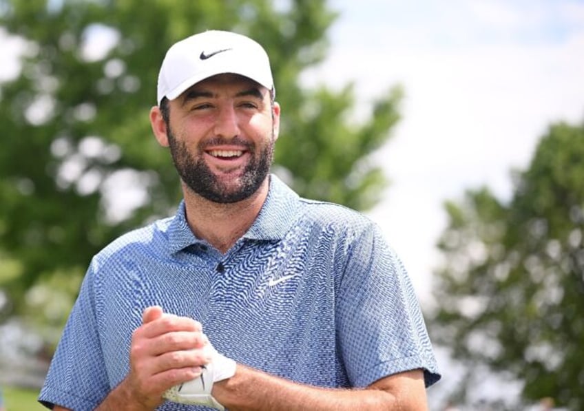 Top-ranked Scottie Scheffler of the United States, a two-time Masters champion, smiles on