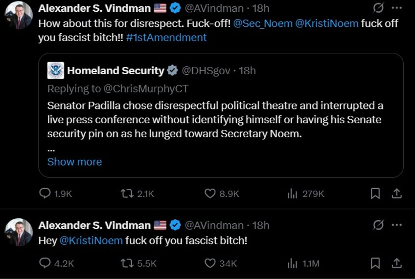 nolte alexander vindman to kristi noem fck off you fascist btch