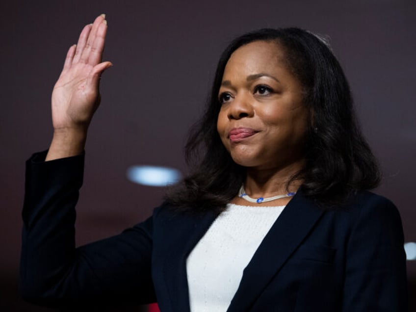 UNITED STATES - OCTOBER 6: Kristen Clarke, assistant attorney general, is sworn in during