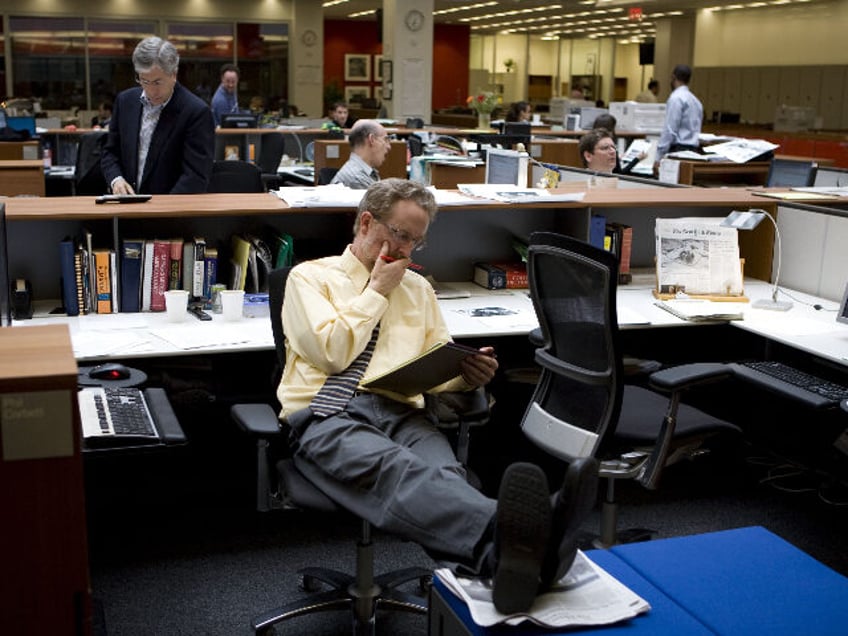 NEW YORK - MAY 2008: The newsroom at the New York Times building May, 2008 in New York Cit