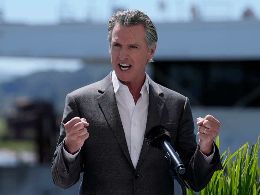California Gov. Gavin Newsom speaks during an announcement on a new climate partnership be