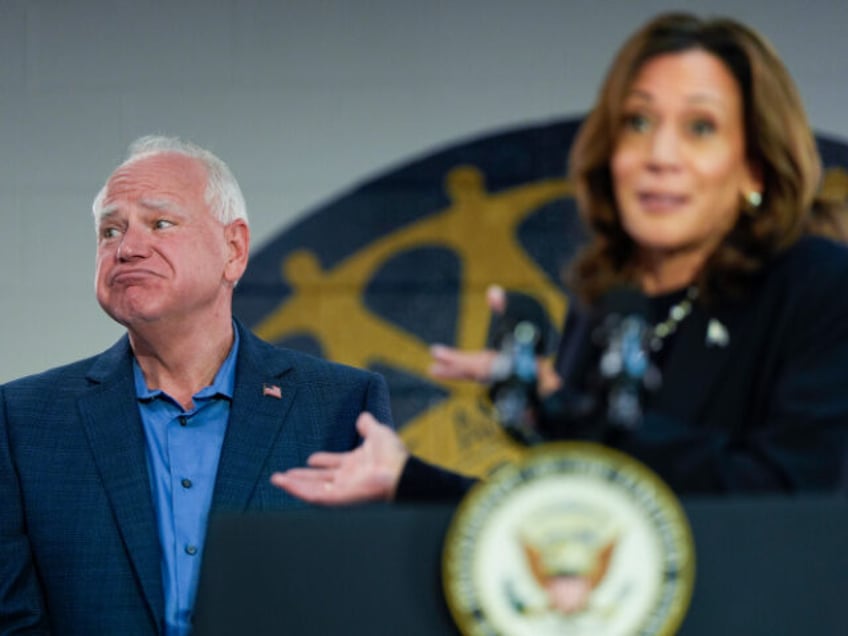 Democratic presidential nominee Vice President Kamala Harris, with Democratic vice preside