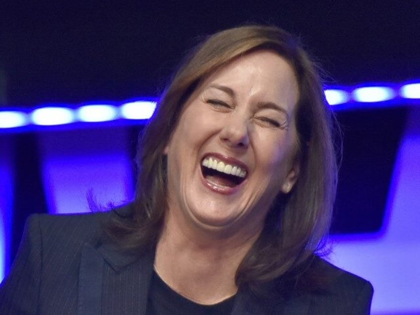 Kathleen Kennedy during the "Star Wars: The Rise Of Skywalker" panel on day 1 of the Star