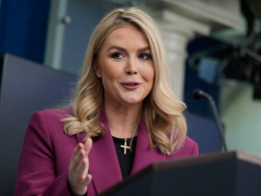 White House press secretary Karoline Leavitt speaks at the daily briefing at the White Hou