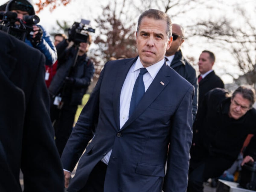 UNITED STATES - DECEMBER 13: Hunter Biden, the son of President Joe Biden, is seen after making a statement during a news conference outside the U.S. Capitol about testifying publicly to the House Oversight and Accountability Committee on Wednesday, December 13, 2023. (Tom Williams/CQ-Roll Call, Inc via Getty Images