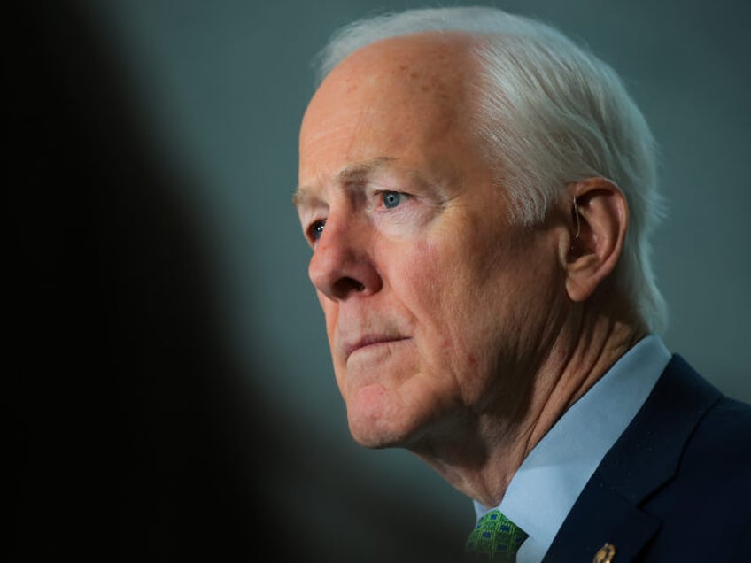 U.S. Sen. John Cornyn (R-TX) speaks with press after meeting with Customs and Border Patro