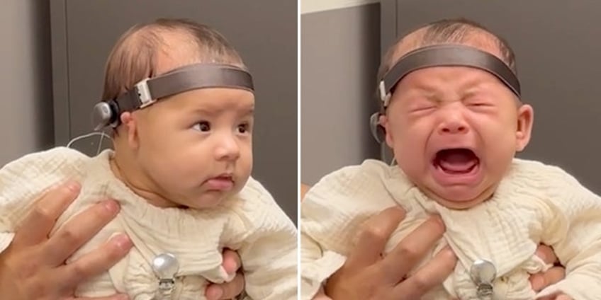 north carolina baby hears her fathers voice for the first time immediately bursts into tears