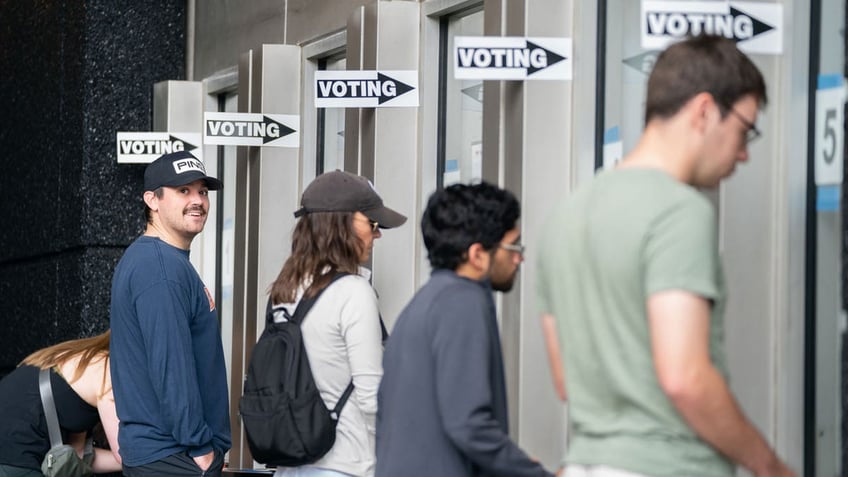 North Carolina voters check in