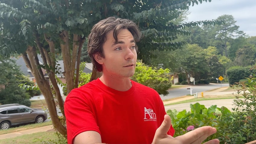 A canvasser for American Majority, a conservative training outfit, is shown in North Carolina.