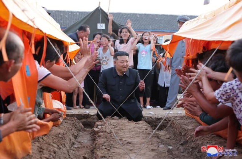 North Korean leader Kim Jong Un visits flood-hit Uiju county in the country's north