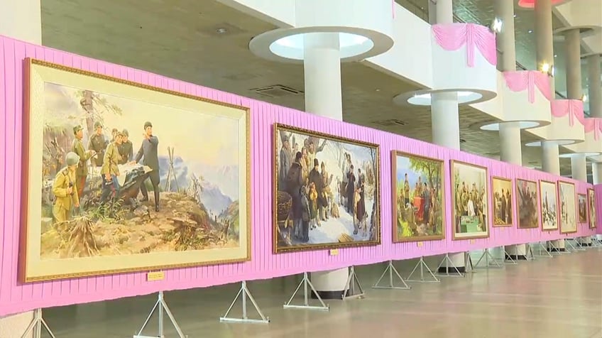 north korea opens exhibit celebrating romantic visions of kim jong un for anniversary