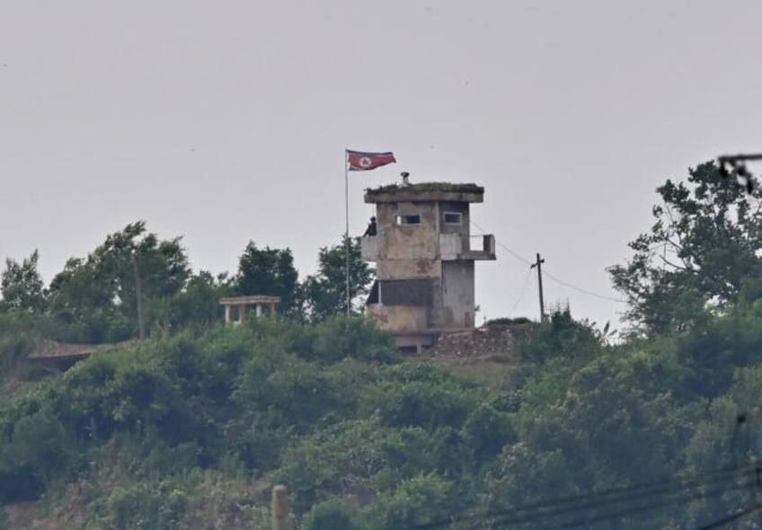 A North Korean guard post at the Demilitarised Zone dividing the two Koreas