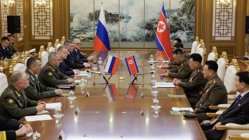 north korean russian defense ministers hold meeting in pyongyang amid celebrations