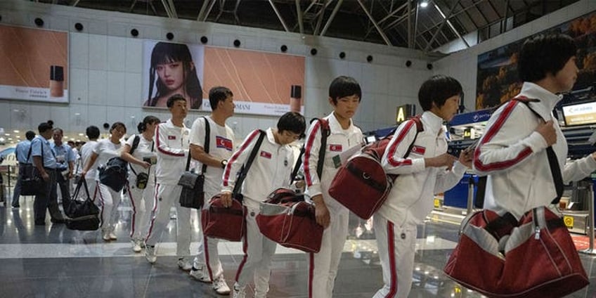 north korean taekwondo athletes spotted in beijing marking countrys first delegation sent abroad since covid