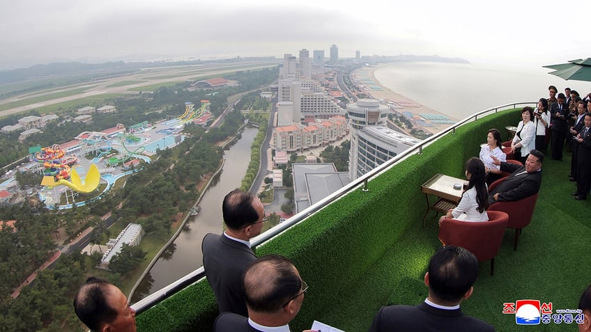 North Korean leader Kim Jong Un enjoys view of Wonsan-Kalma resort.