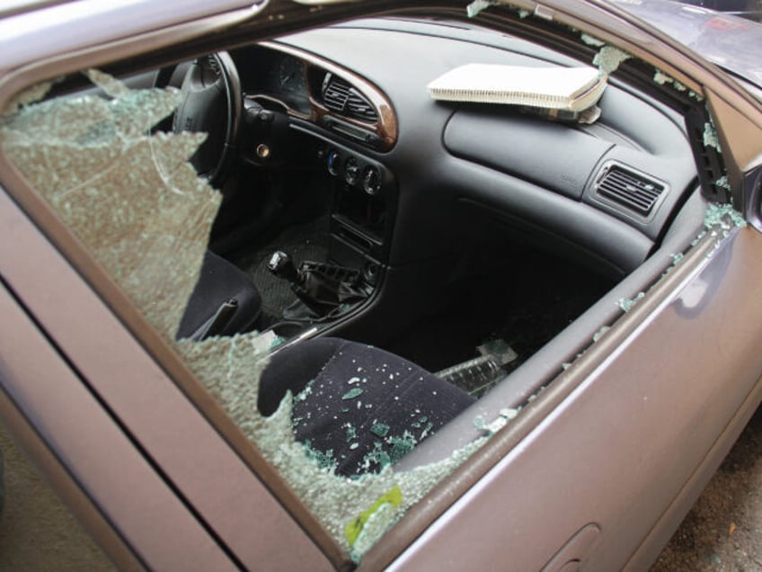 Vandalism on a street - stock photo