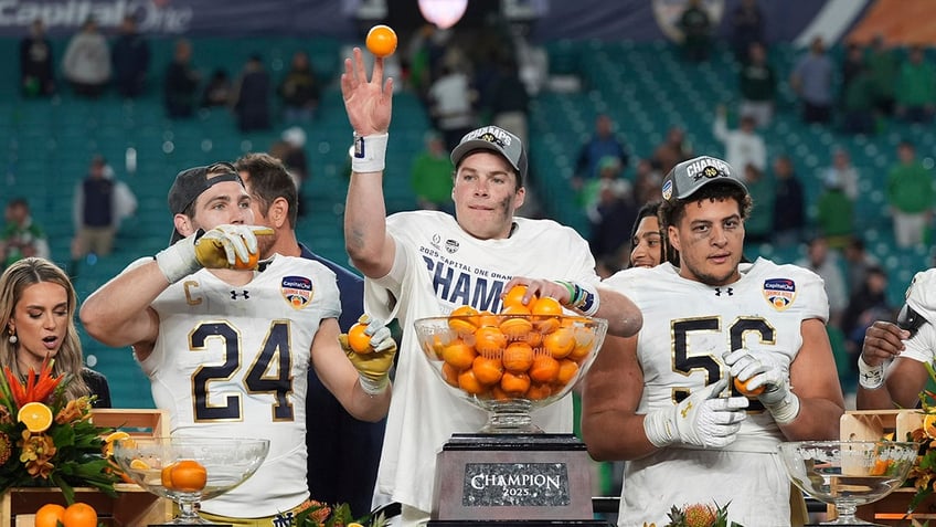 Riley Leonard celebrates