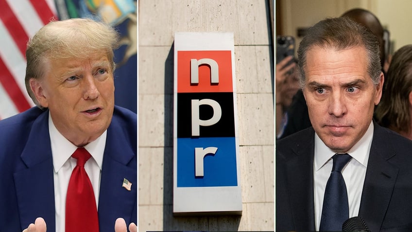 Donald Trump, NPR sign, Hunter Biden