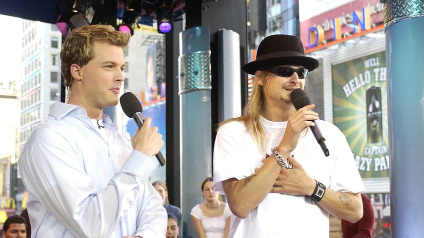 A photo of Brian McFayden and Kid Rock on "TRL"