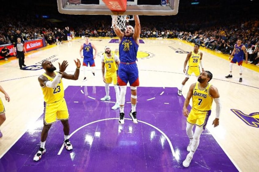 Denver's Aaron Gordon throws down a dunk in the Nuggets victory over the Los Angeles Laker