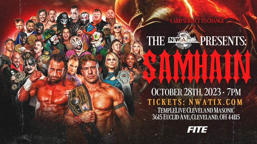 nwa star aron stevens guides blunt force trauma to innovative tables match at samhain for title defense