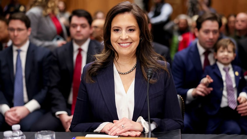 Representative Elise Stefanik, a Republican from New York and US ambassador to the United Nations (UN) nominee for US President Donald Trump, arrives for a Senate Foreign Relations Committee confirmation hearing