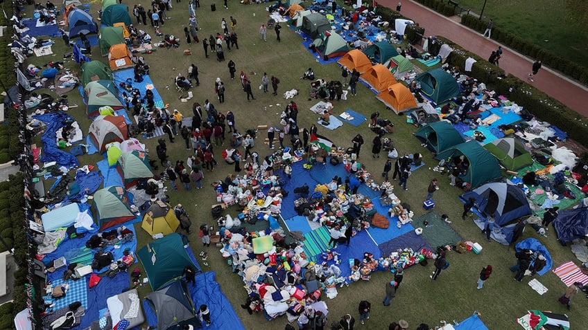 Columbia encampment aerial view