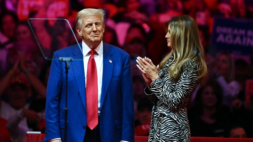 former President Trump and Melania Trump at MSG rally