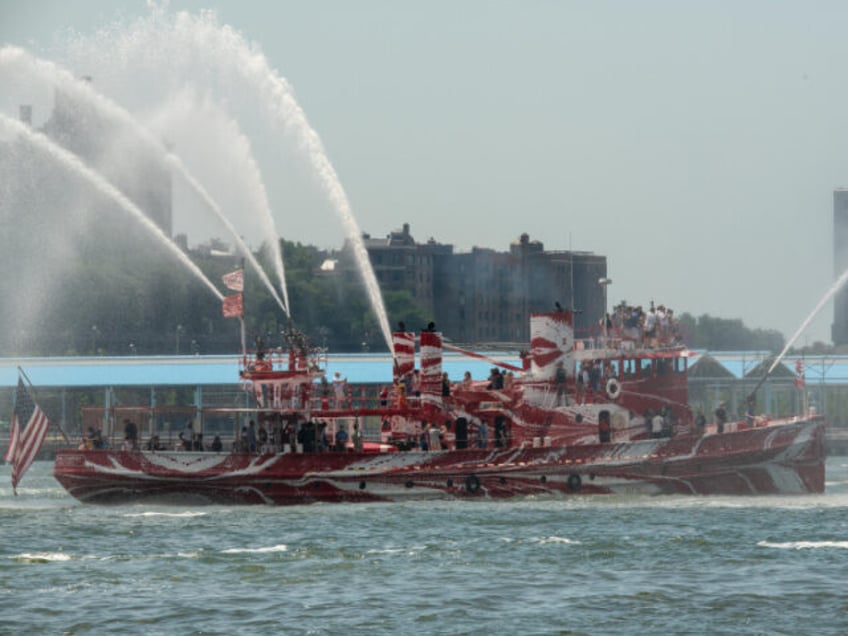 Retired FDNY Bell Boat the John J. Harvey is pictured on the East River in New York City o