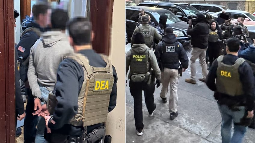 ICE and DEA migrant raids in New York City Tuesday.