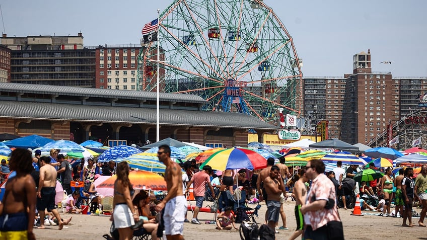 Coney Island beach crowd