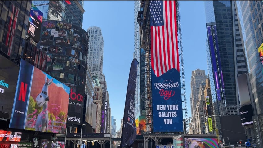 memorial day billboard in times square