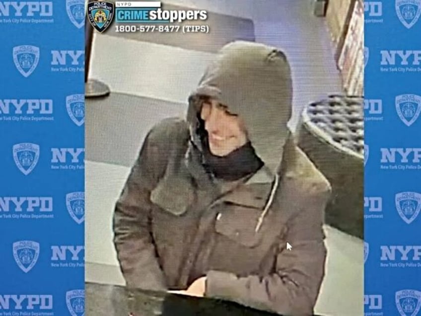 A screenshot from surveillance footage released by the NYPD shows the alleged suspect want