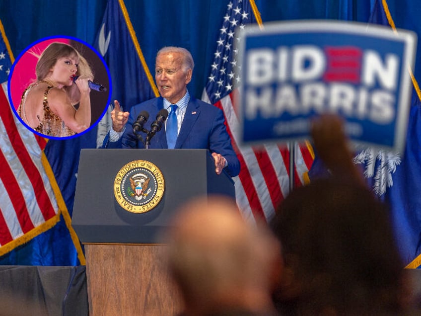 US President Joe Biden speaks during the First in the Nation Celebration Dinner in Columbia, South Carolina, US, on Saturday, Jan. 27, 2024. Biden cited Black economic advances under his administration during a stop in South Carolina, appealing to the state’s Black voters ahead of a primary that will test his …