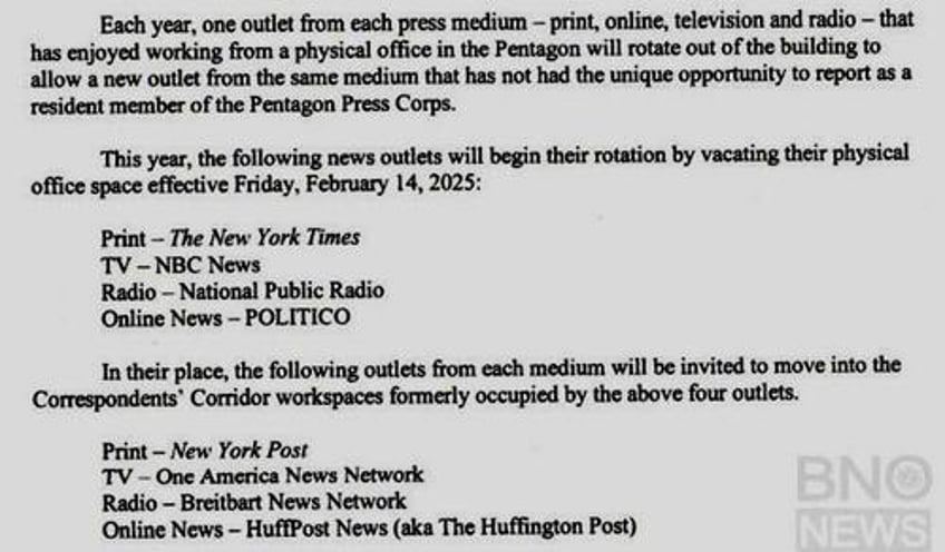 nyt nbc npr politico evicted from pentagon press offices in favor of trump friendly outlets