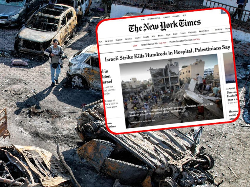 nyt prints dishonest photo with fake gaza hospital story astonishing disinformation