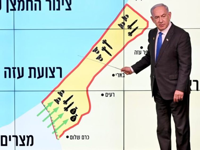 Benjamin Netanyahu Gaza map (GPO)