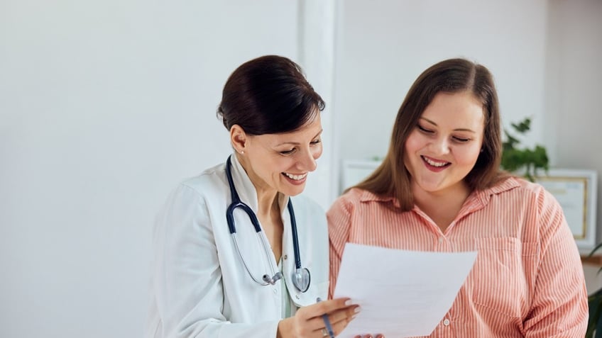 Woman at doctor