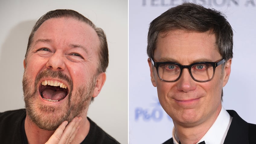 Ricky Gervais and Stephen Merchant split image